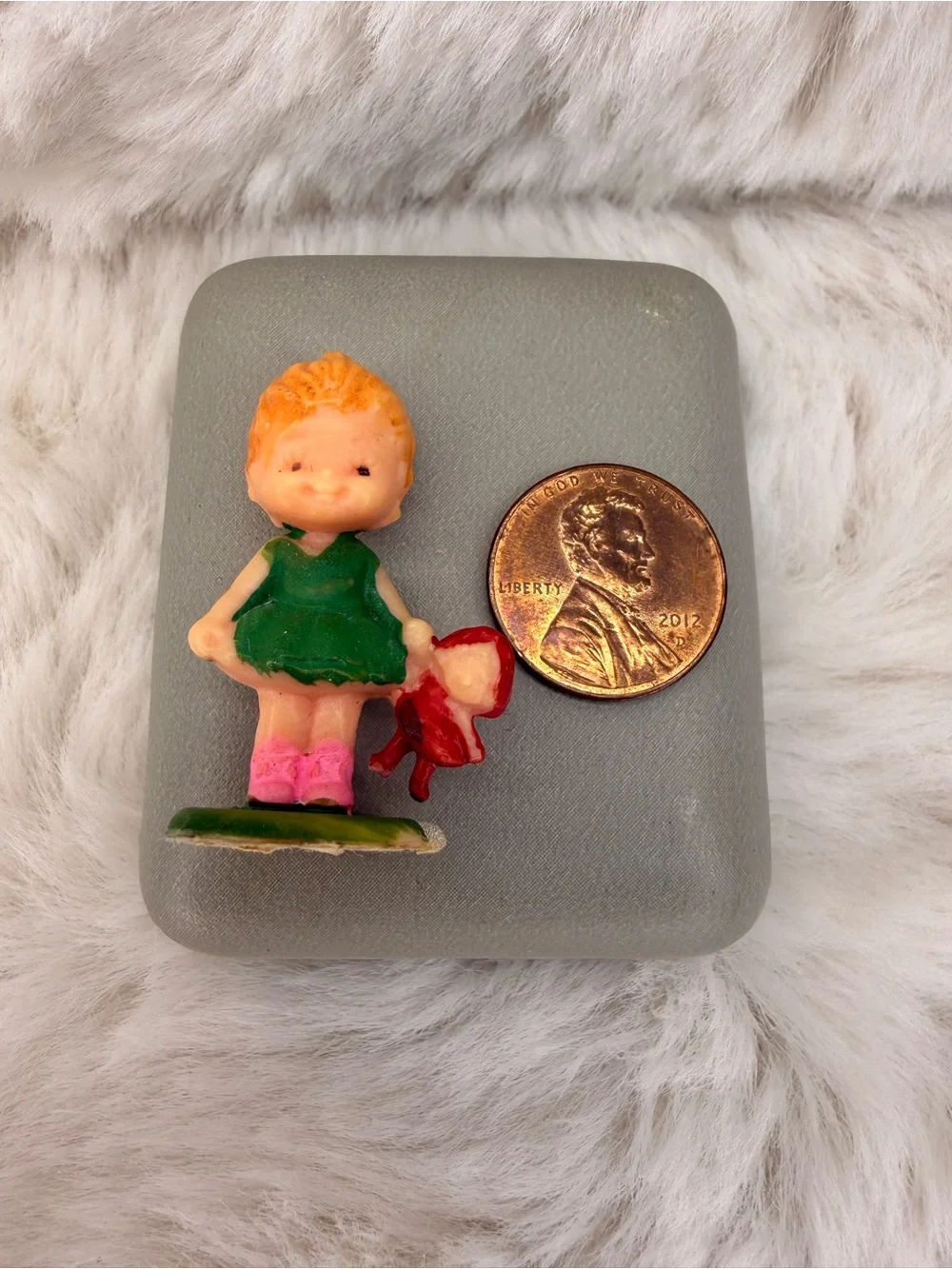 Vintage Miniature Doll Holding Doll Hand-Painted 1977 Figurine 1.5 Inches